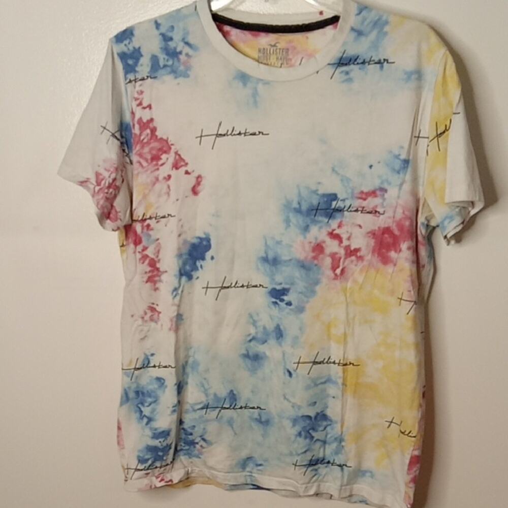 Hollister Mens Medium Tie-Dye Logo T-Shirt.Atleisure, Comfortable,Casual